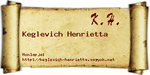 Keglevich Henrietta névjegykártya